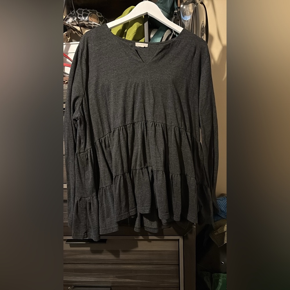 Cotton Bleu Dark Gray Women's Blouse